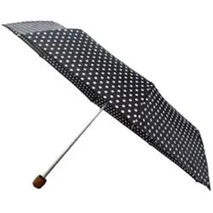 212 MAIN Supermini Foldable Fabric Umbrella - Black Polka Dots, Portable Folding, Rainproof Compact Rain Protection, Foldable Umbrella, Portable Folding Umbrella